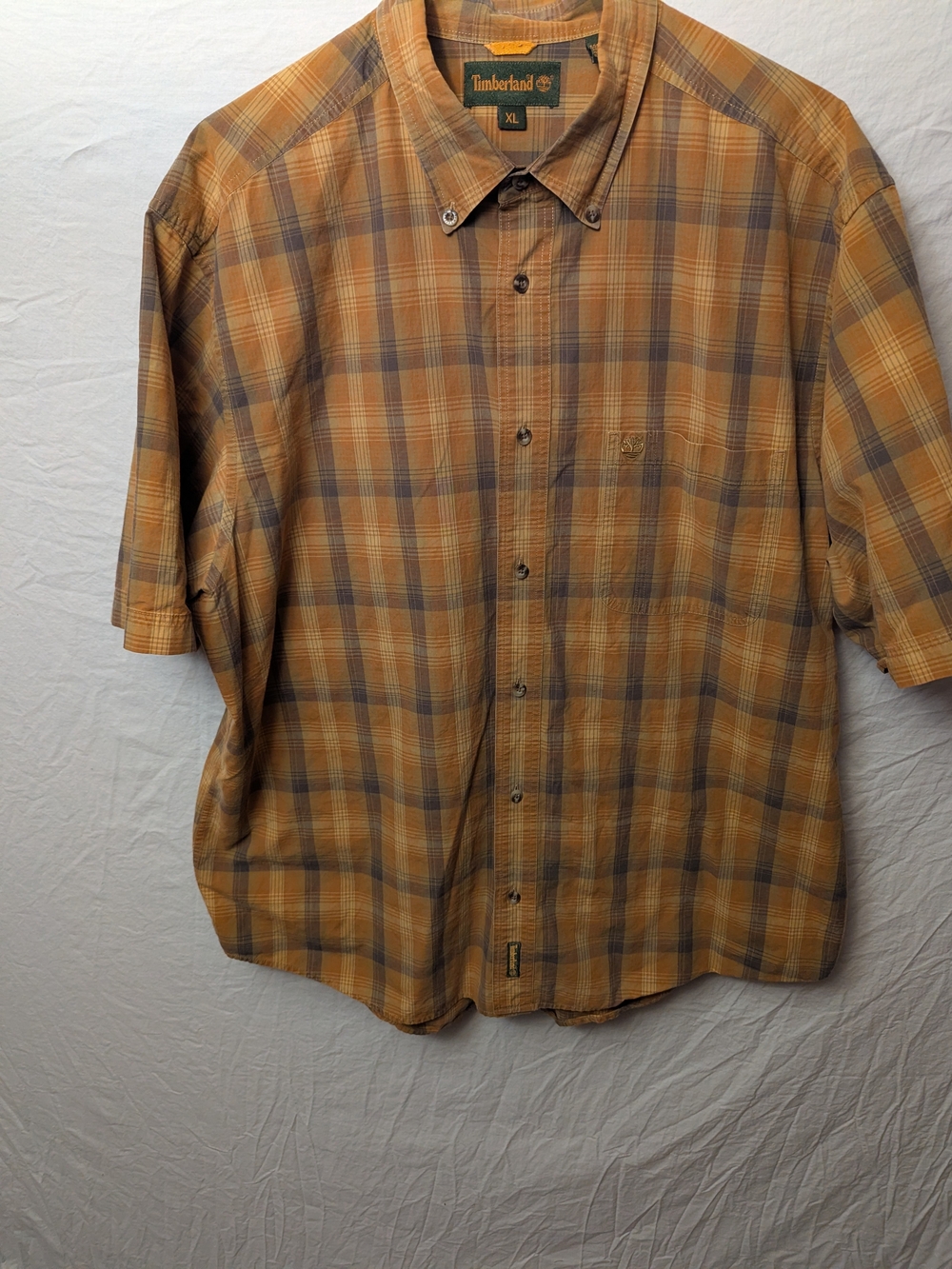 Timberland Plaid Short Sleeve Shirt Men's XL